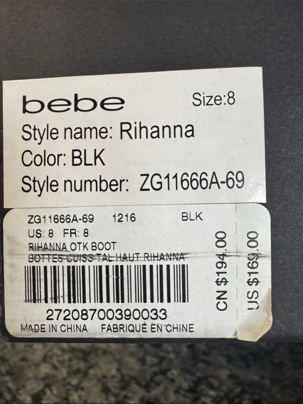 bebe Black Over-the-Knee Stiletto Boots